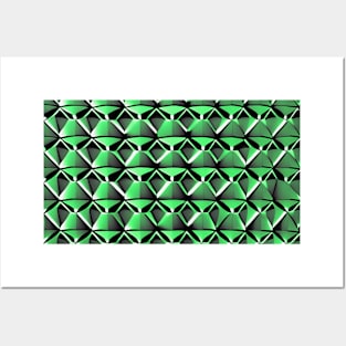 3D Geometric Polygon (Screamin Green) Posters and Art